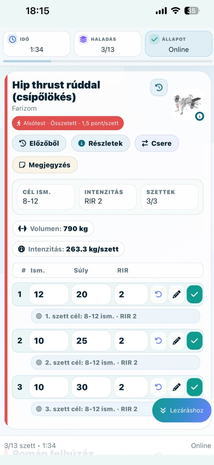 CoachCore mobilalkalmazás - edzésterv és edzésnapló